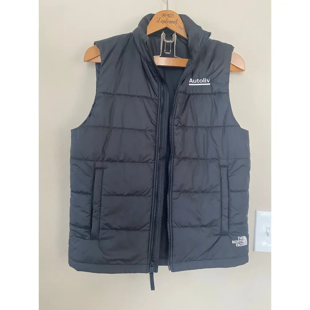 The North Face Everyday Mens Small Black Insulated Puffer Vest Company Logo EUC
